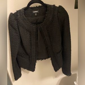 Express Women,s  tweed jacket black size xs